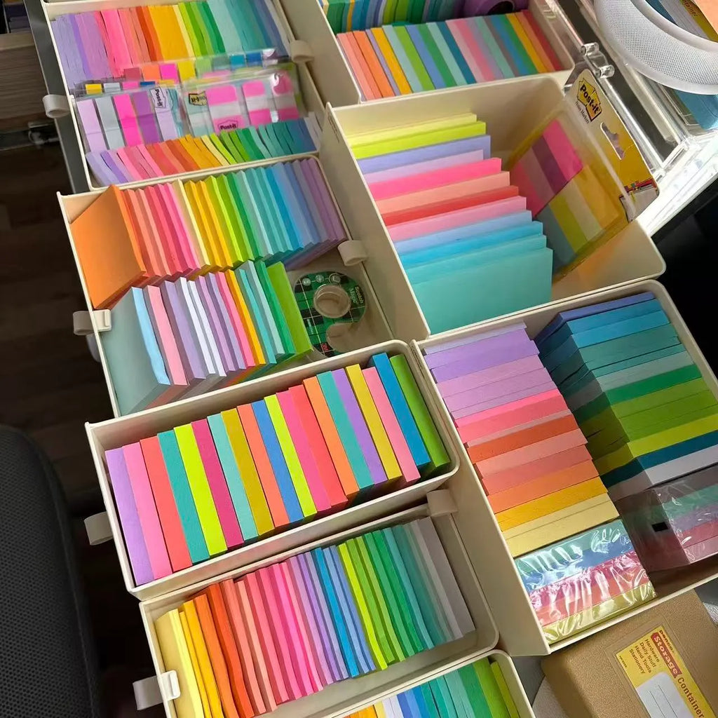Multi-color Sticky Notes Stationery Bundle,10 pcs