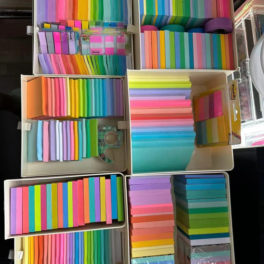 Multi-color Sticky Notes Stationery Bundle,10 pcs